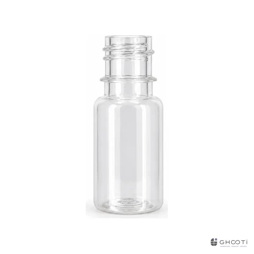بطری پت 10 میلیلیتری دهانه 18 — شفاف