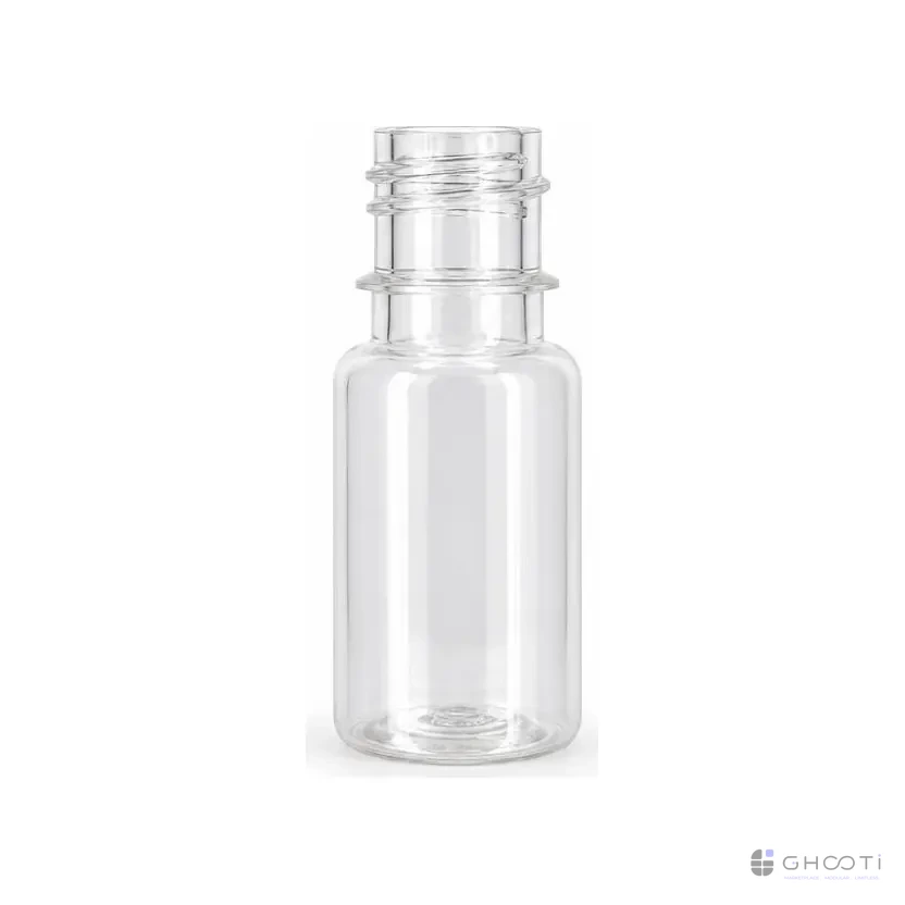 بطری پت 10 میلیلیتری دهانه 18 — شفاف